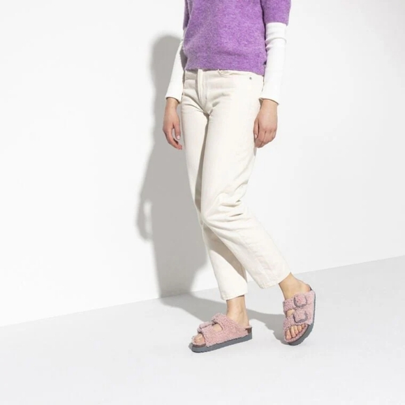 Birkenstock Arizona Teddy Big Buckle Shearling, Crystal Rose, Narrow Fit - Picture 3 of 10